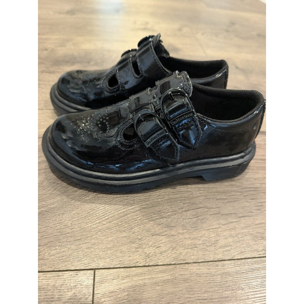 Dr Martens Junior 8065 Patent Mary Jane Shoes Black Girls Size 12 31903001